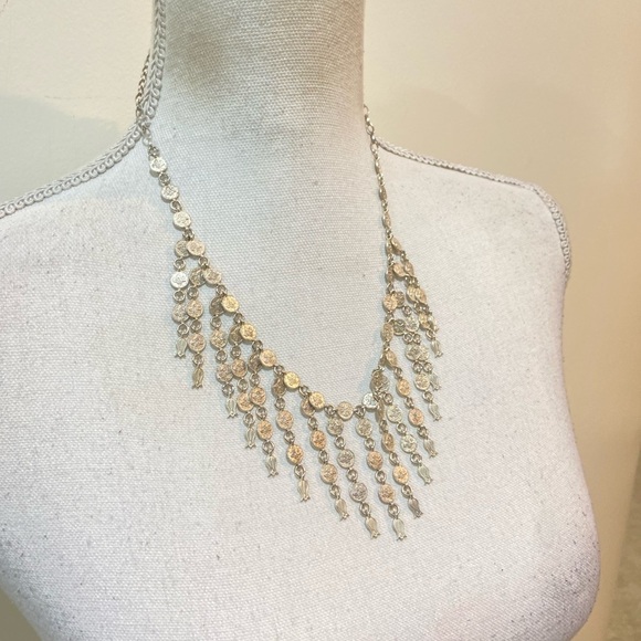 Indian silver tone mini coin necklace delicate - Picture 2 of 10